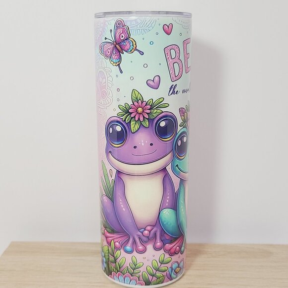 Whimsical "Be You" Frog 20 oz Tumbler – by Scott Heil of The Crowing Hen - Picture 6 of 9